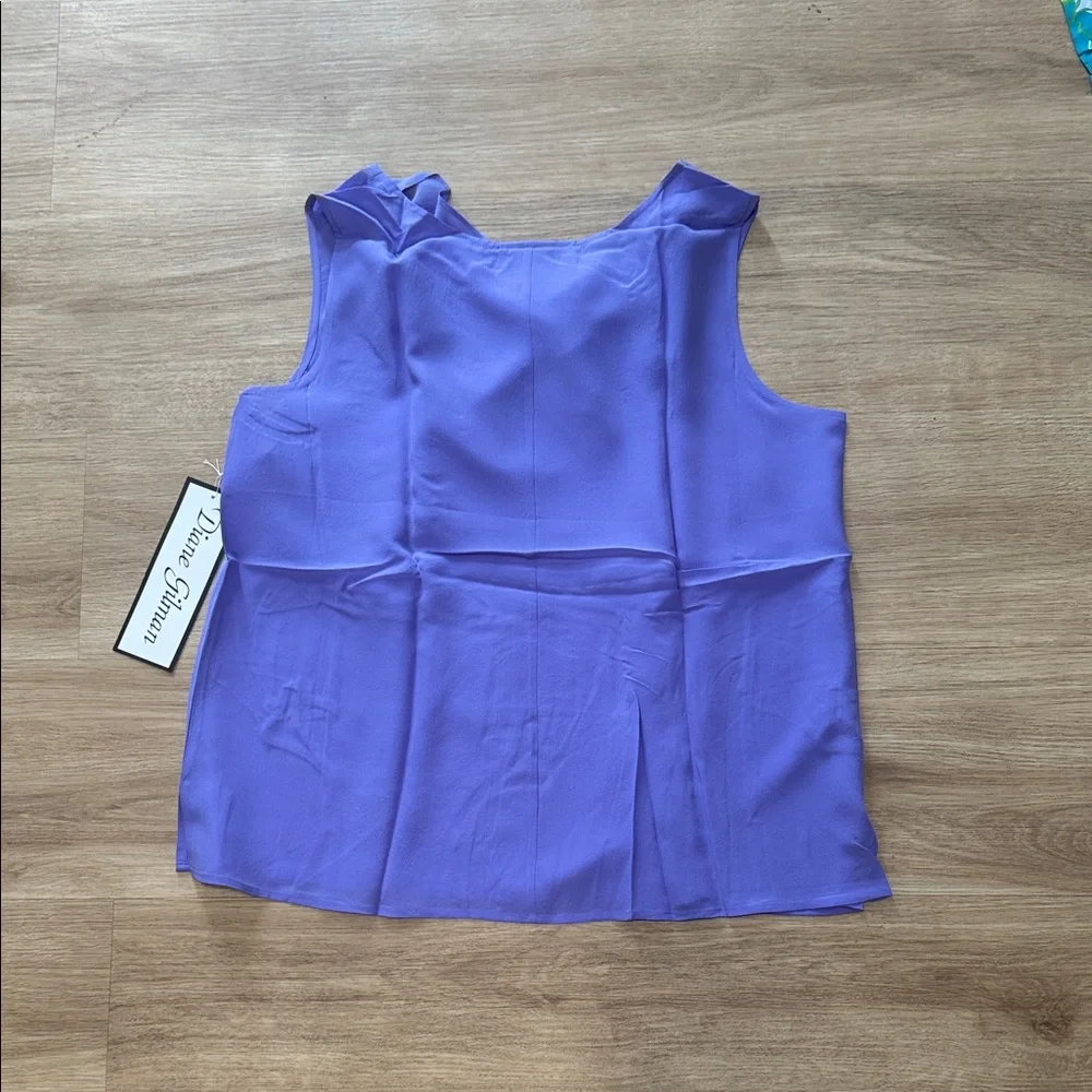 Vintage Diane Gilman Vibrant Purple Sleeveless Blouse - Picture 3 of 3